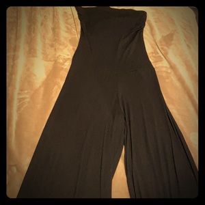 Black Strapless Jane Norman Wide Leg Jumpsuit
